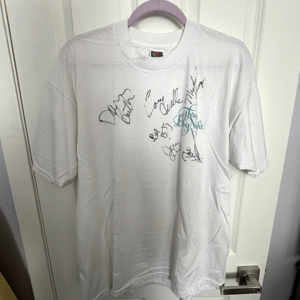Three Dog Night autographed T shirt XL